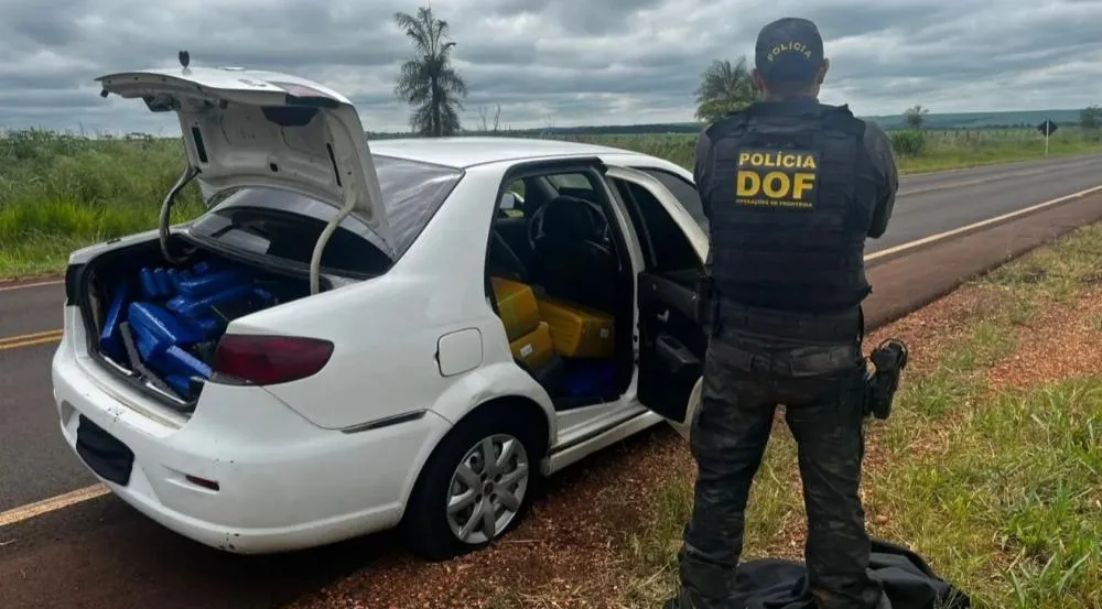 Perseguição policial termina com mais de meia tonelada de maconha apreendida na MS-164