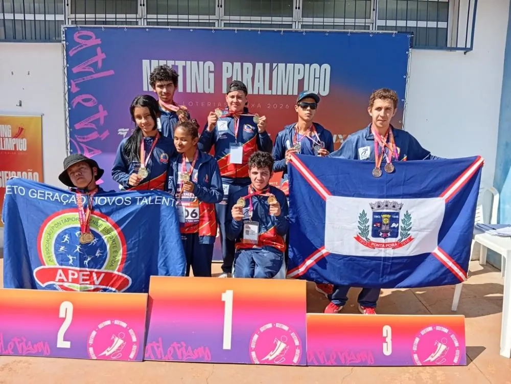 Ponta Porã brilha no Meeting Paralímpico e conquista 11 medalhas